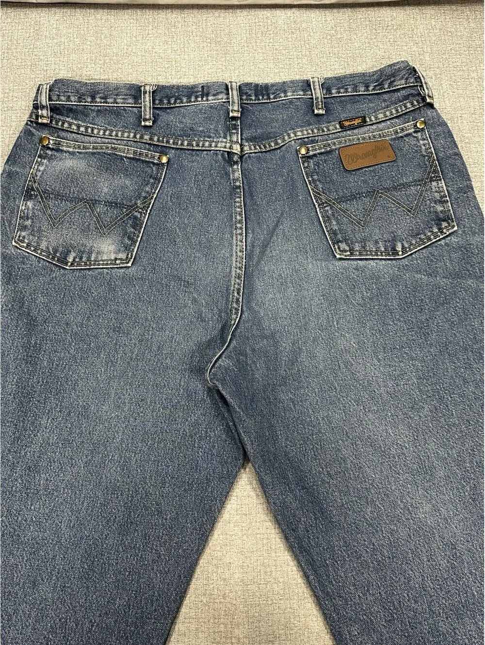Wrangler George 37x31 Strait Jeans Cowboy Cut Men Blue Denim Straight Leg